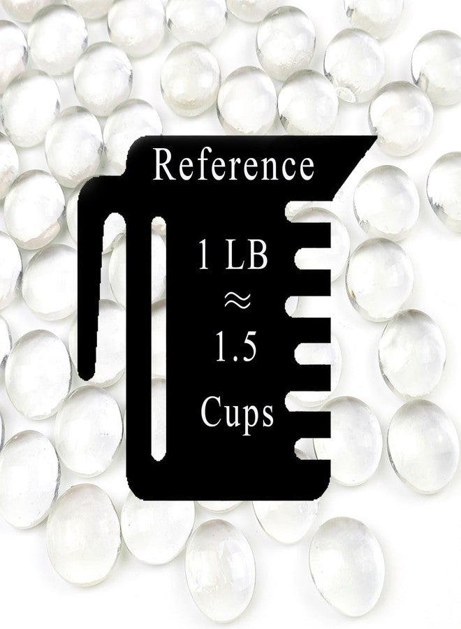 FANTIAN خرز زجاجي شفاف من فانتيان، وزن 1 رطل، 100 قطعة من الحصى الزجاجي، كرات زجاجية مسطحة شفافة لملء المزهريات، وتزيين الزهور والشموع، وصنع قطع مركزية، وتزيين حفلات الزفاف - Image 4